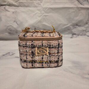 Bebe Pink and Black Plaid Mini Crossbody #0008